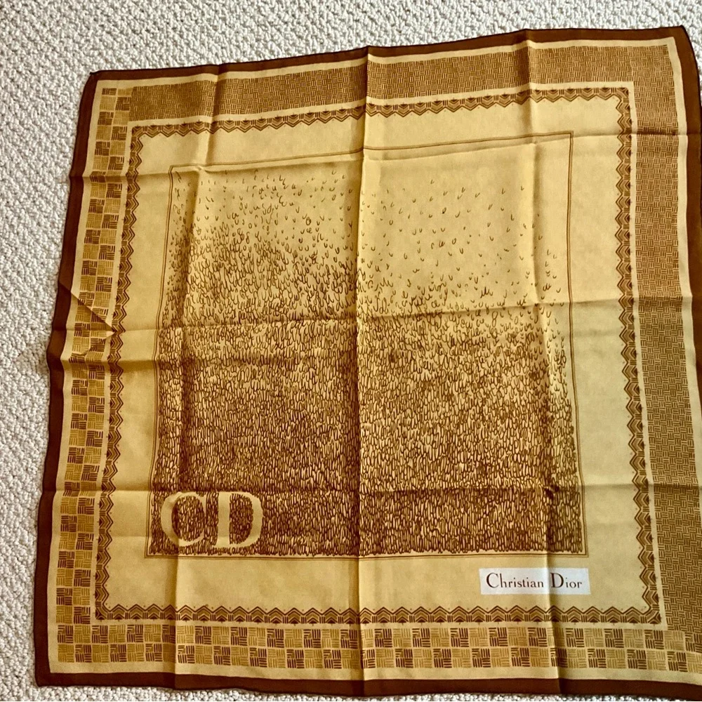 Christian Dior Vintage Patterned Scarf Authenticated
